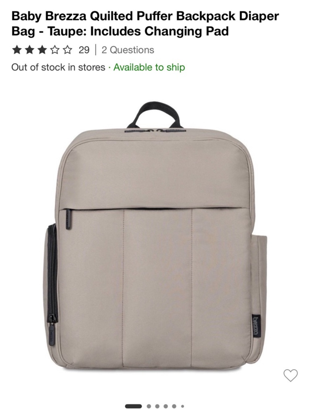 Baby Brezza Backpack Diaper Bag